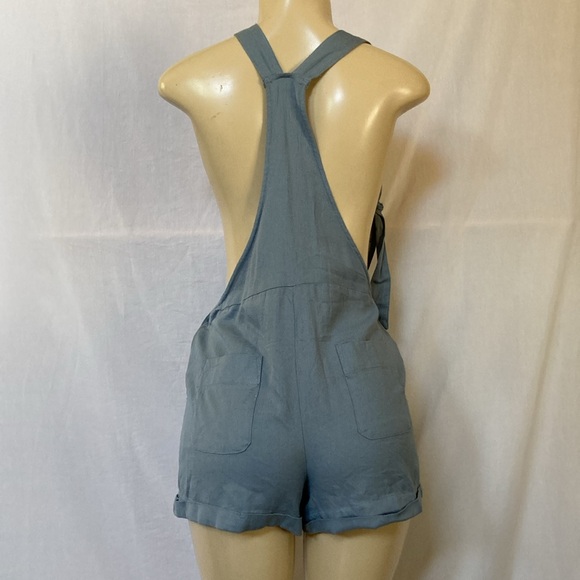 SALE!!! PATRON OF PEACE Blue Romper Size Medium Adjustable Straps Cuff Hem NWT - Picture 2 of 7